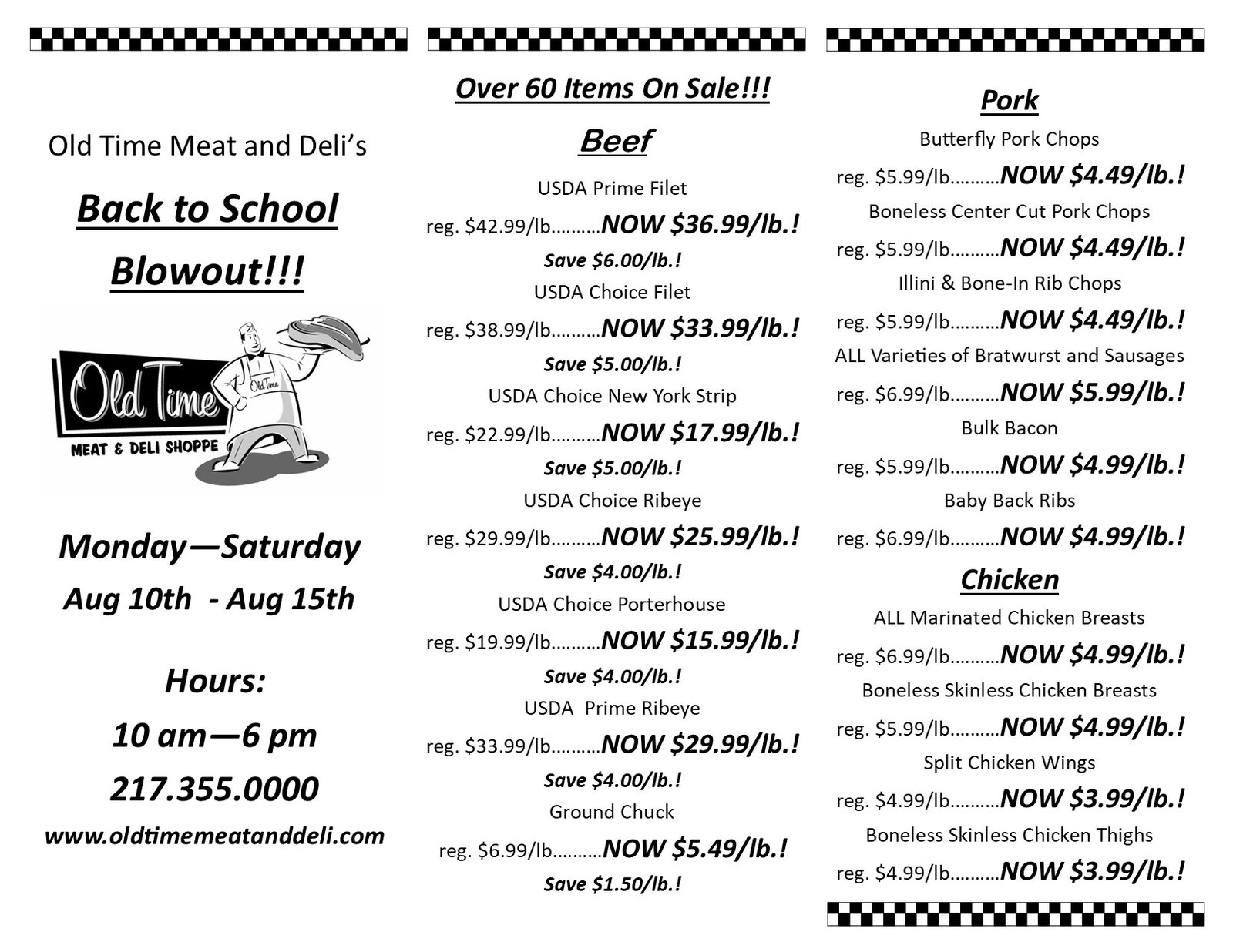 Back to School Blow Out 7-29-26